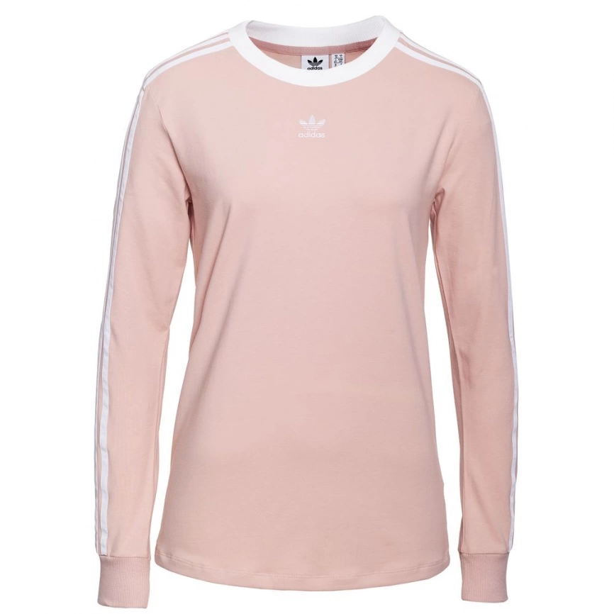 Футболка женская с длинным рукавом 3 Stripes LS, розовая, размер XL фото 1