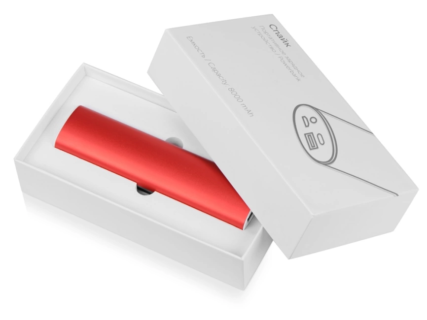 Портативное зарядное устройство Спайк, 8000 mAh, красный фото 8