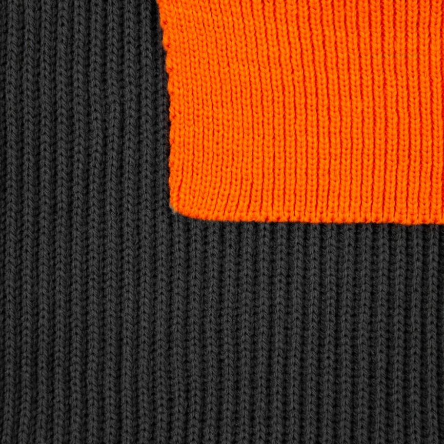 Шарф Snappy, темно-серый с оранжевым фото 2