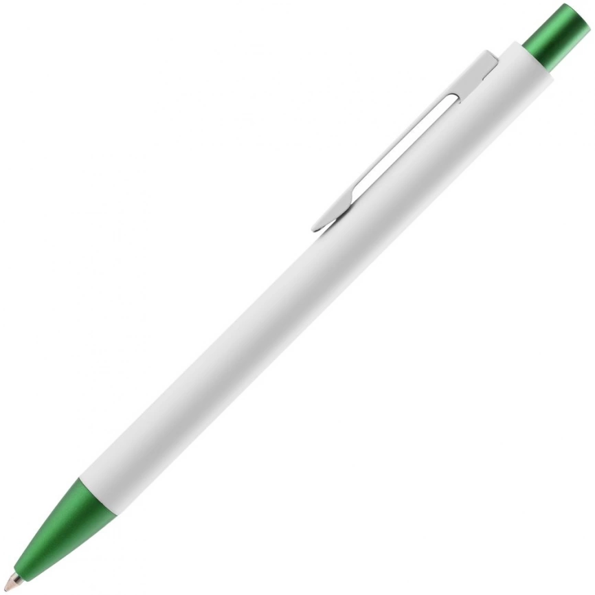 Ручка шариковая Chromatic White, белая с зеленым фото 2