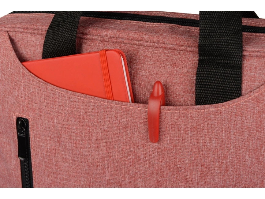 Сумка для ноутбука Wing с вертикальным наружным карманом, красный фото 3