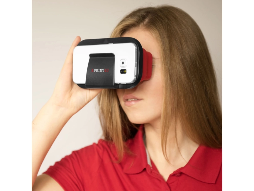 Складные силиконовые очки виртуальной реальности, красный/черный фото 7