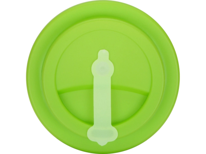 Пластиковый стакан Take away с двойными стенками и крышкой с силиконовым клапаном, 350 мл, белый/зел. Яблоко фото 5