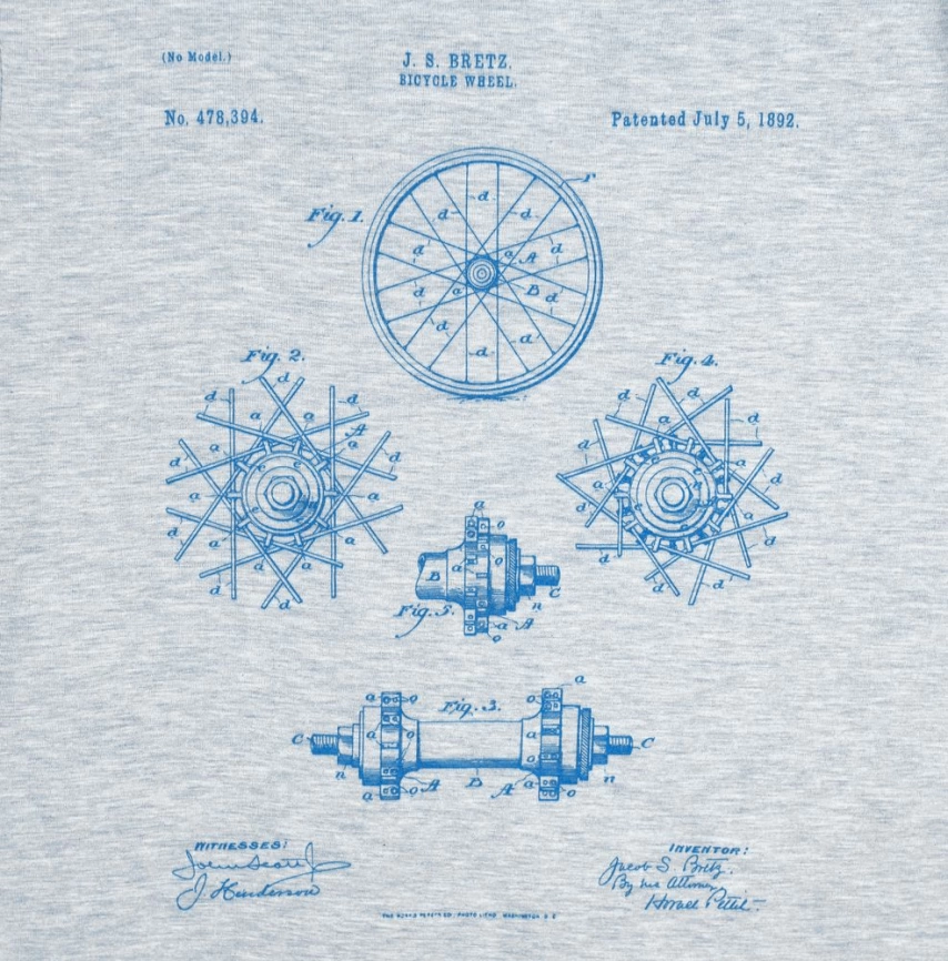 Футболка приталенная Old Patents. Wheel, голубой меланж, размер XL фото 2