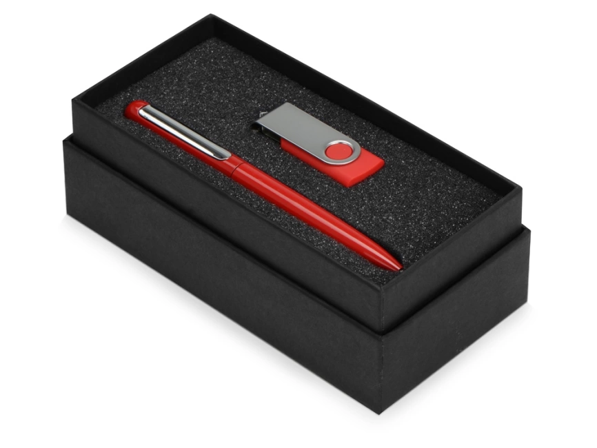 Подарочный набор Skate Mirro с ручкой для зеркальной гравировки и флешкой, красный фото 2