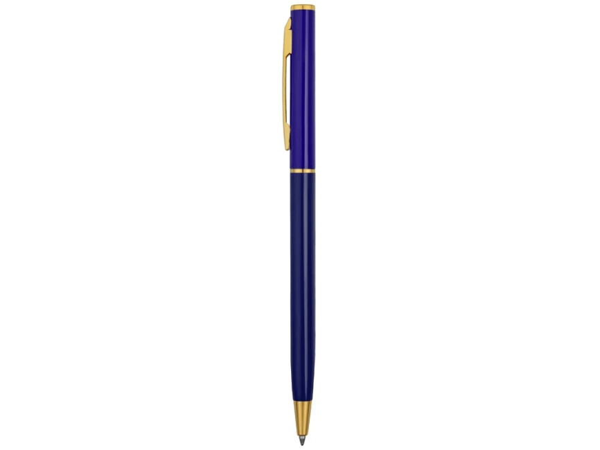 Ручка шариковая Жако с серебристой подложкой, темно-синий фото 3