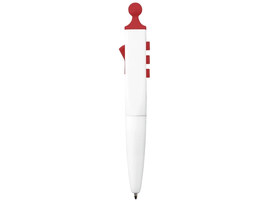 Ручка шариковая Clic Pen, белая с красным фото 3