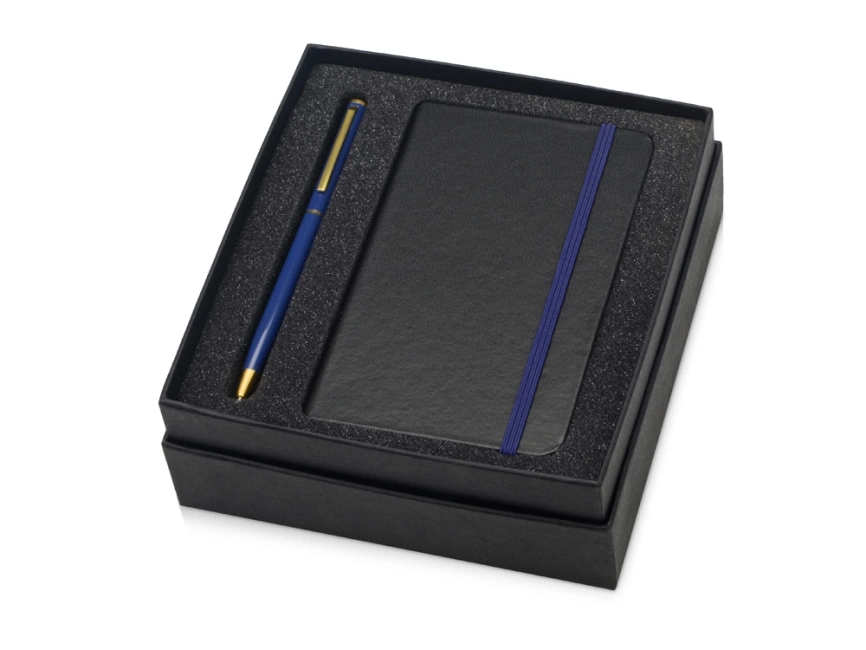 Подарочный набор Reporter с ручкой и блокнотом А6, синий фото 1