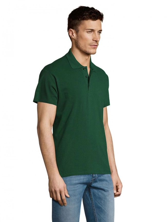 Рубашка поло мужская Summer 170 темно-зеленая, размер XL фото 12