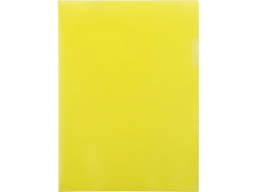 Папка- уголок, для формата А4, плотность 180 мкм, желтый матовый фото 3