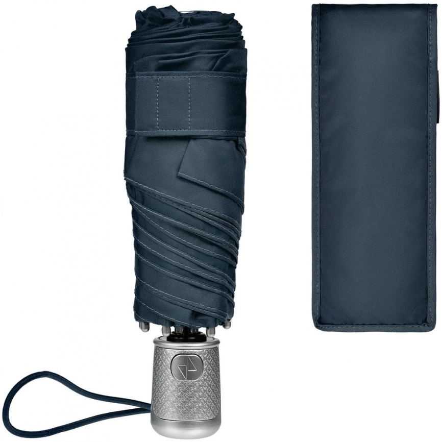 Складной зонт Alu Drop S, 4 сложения, автомат, синий фото 9