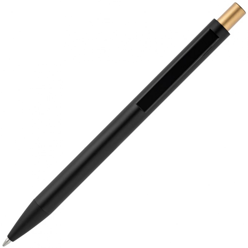 Ручка шариковая Chromatic, черная с золотистым фото 3
