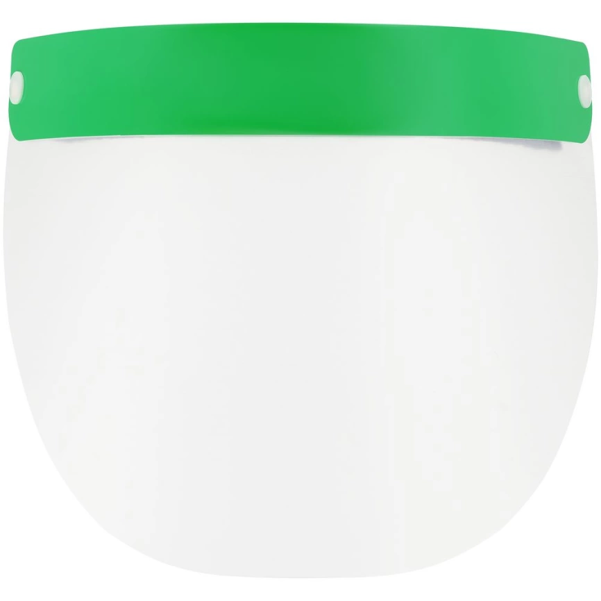 Прозрачный экран для лица Barrier, немедицинский, с зеленой лентой фото 1