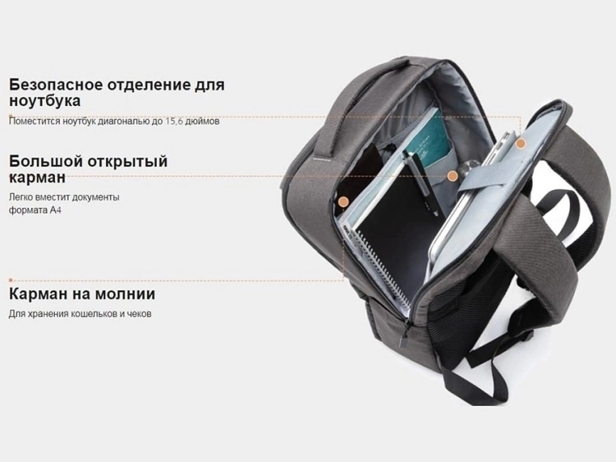 Рюкзак Xiaomi Commuter Backpack Light Gray XDLGX-04 (BHR4904GL) фото 4