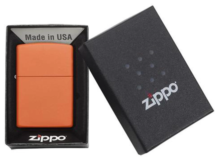 Зажигалка ZIPPO Classic с покрытием Orange Matte, латунь/сталь, оранжевая, матовая, 38x13x57 мм фото 6