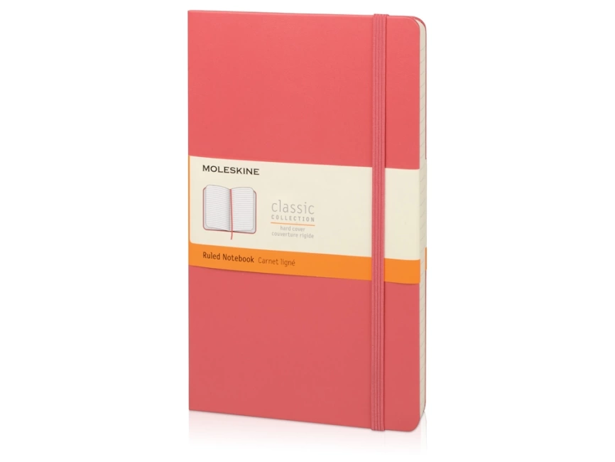 Записная книжка Moleskine Classic (в линейку) в твердой обложке, Large (13х21см), розовый фото 1