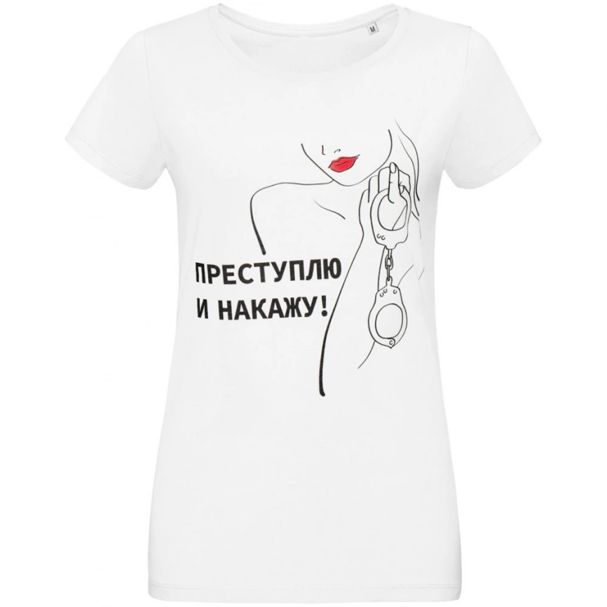 Футболка женская «Преступлю и накажу», белая, размер XL фото 1