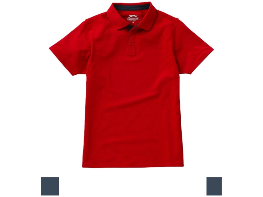 Поло с короткими рукавами Hacker, красный/темно-синий фото 2