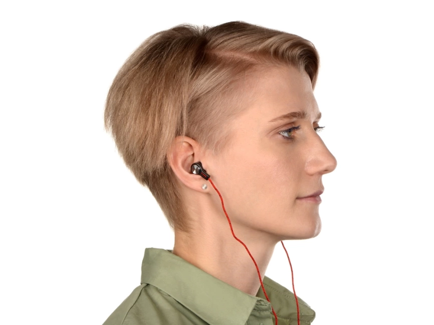 Набор с наушниками и зарядным кабелем 3-в-1 In motion, красный фото 5