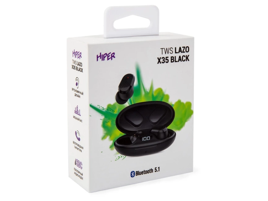 Наушники HIPER TWS Lazo X35 Black (HTW-LX35) Bluetooth 5.0 гарнитура, Черный фото 8