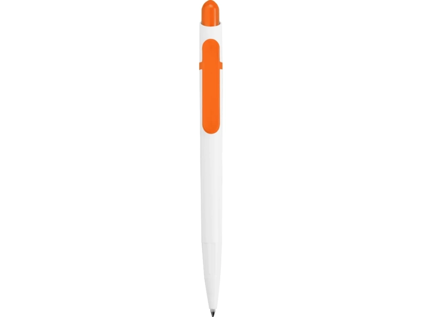 Ручка шариковая Этюд, белая с оранжевым фото 2