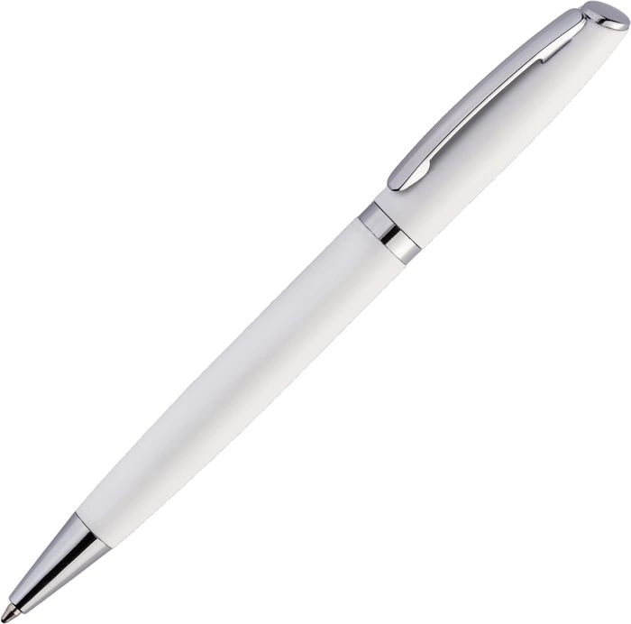 Ручка металличечкая VESTA, белая с серебристым фото 1