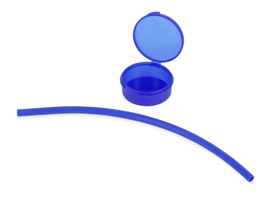 Силиконовая трубочка Fresh в пластиковом кейсе, синий фото 3