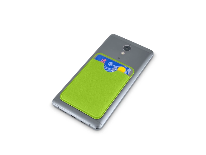 Чехол-картхолдер Favor на клеевой основе на телефон для пластиковых карт и и карт доступа, зеленый фото 4