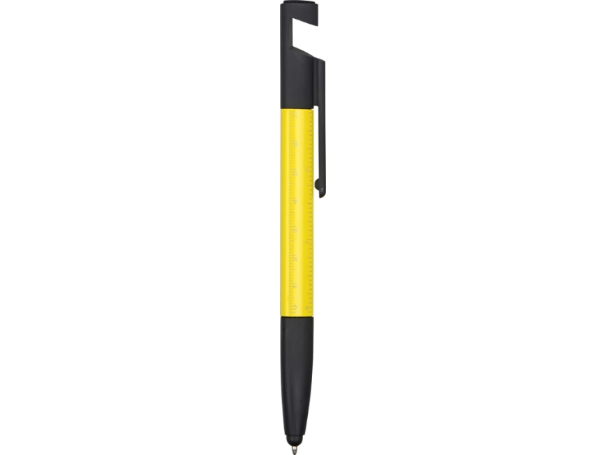 Ручка-стилус металлическая шариковая многофункциональная (6 функций) Multy, желтый фото 3