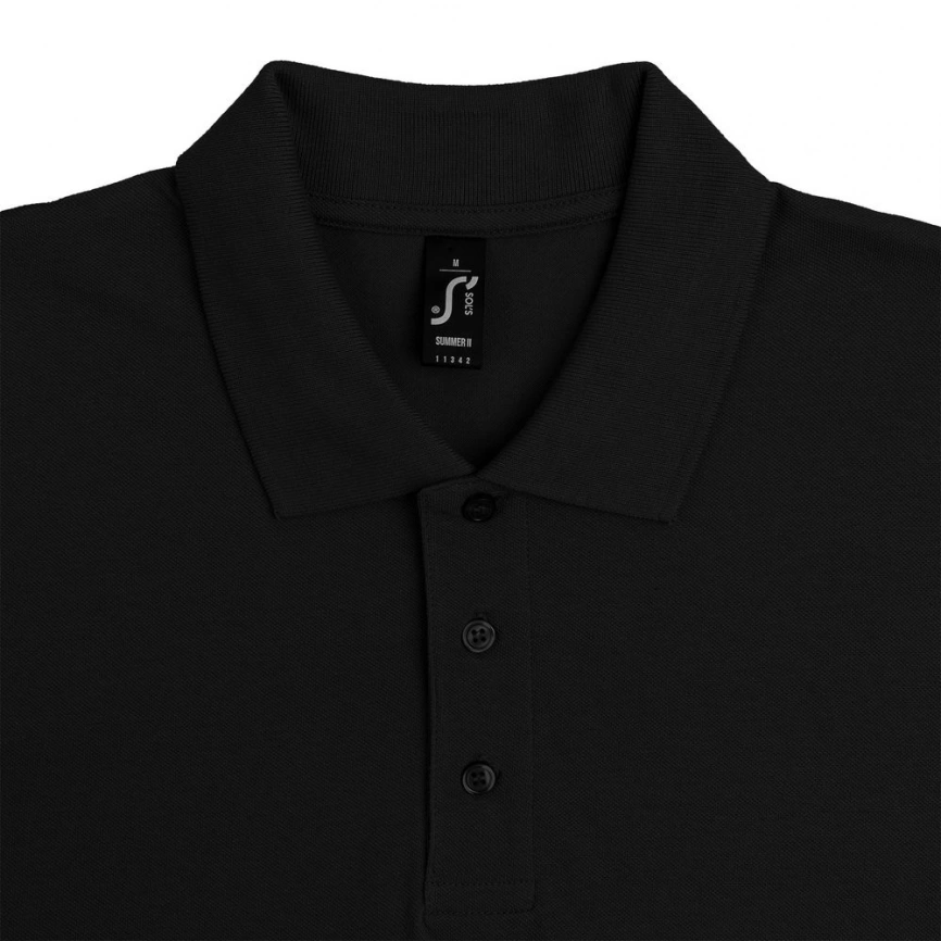 Рубашка поло мужская Summer 170 черная, размер XS фото 10