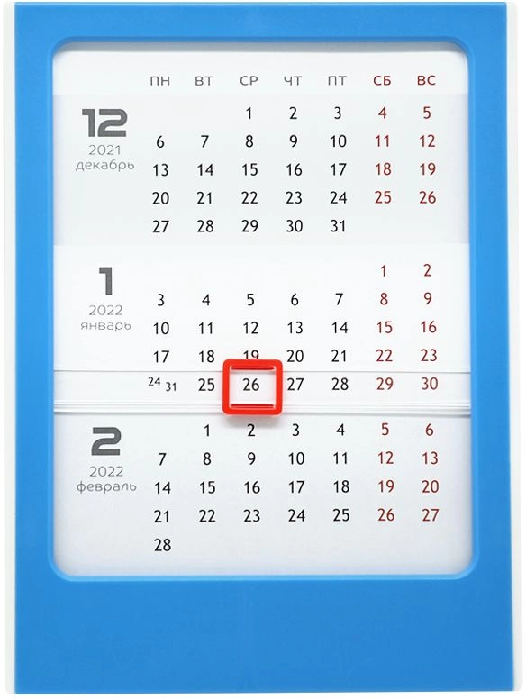 Календарь настольный Zeit, синий фото 1
