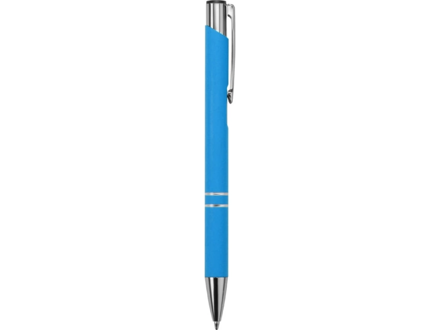 Ручка металлическая шариковая Legend Gum софт-тач, голубой фото 3