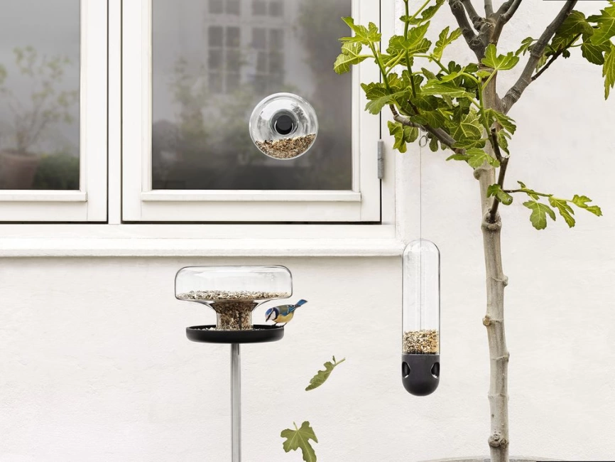 Кормушка для птиц Bird Feeder Tube, подвесная, черная фото 3