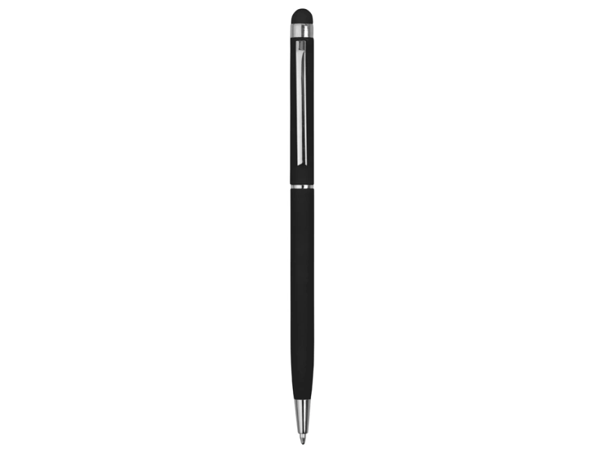Ручка-стилус шариковая Jucy Soft с покрытием soft touch, черный фото 2