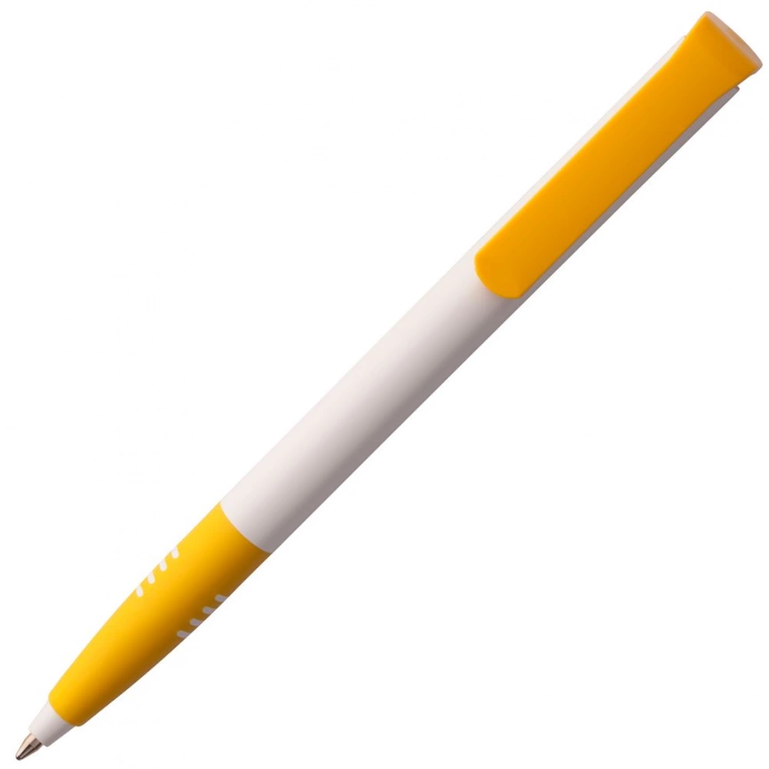 Ручка шариковая Senator Super Soft, белая с желтым фото 1