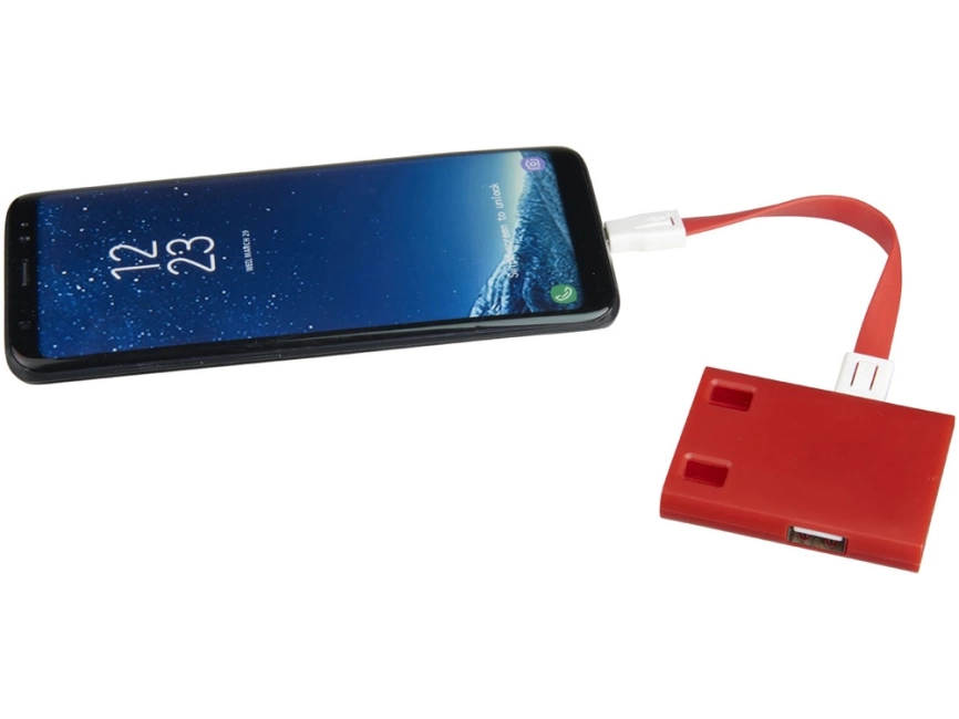 USB Hub и кабели 3-в-1, красный фото 3