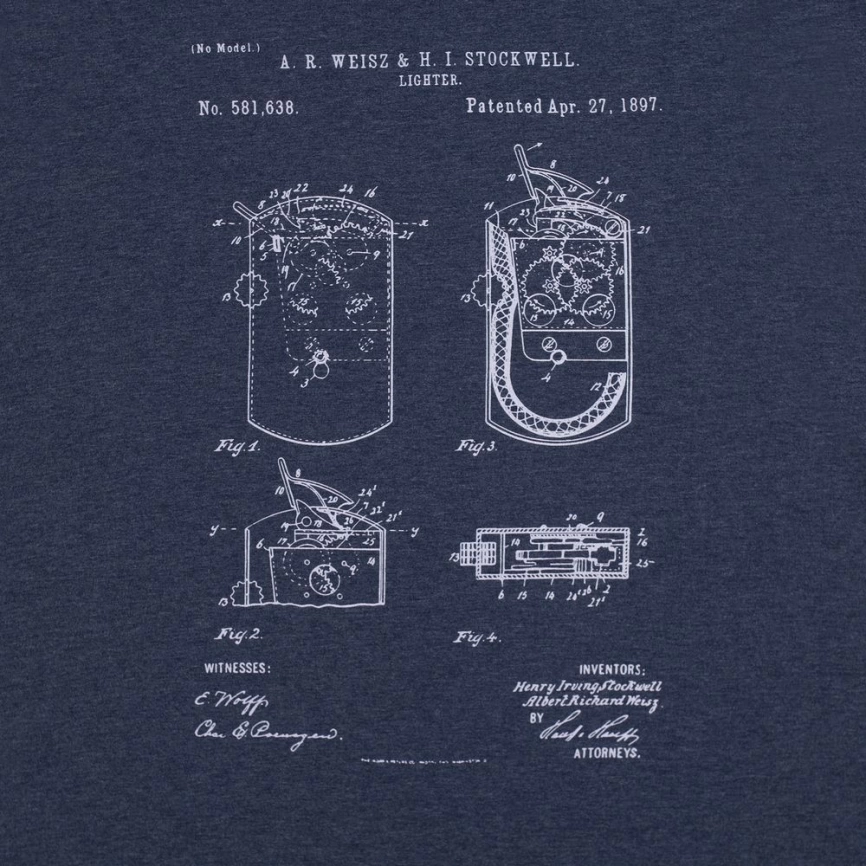 Футболка приталенная Old Patents. Lighter, синий меланж, размер S фото 2