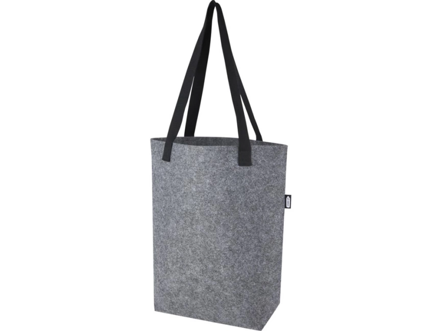 Эко-сумка Felta объемом 12 л из фетра, переработанного по стандарту GRS, с широким дном, средне-серый фото 1