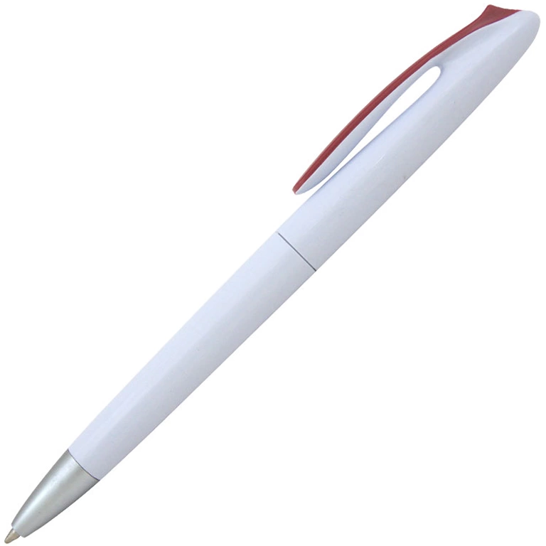Ручка шариковая, пластик, белый/красный фото 1