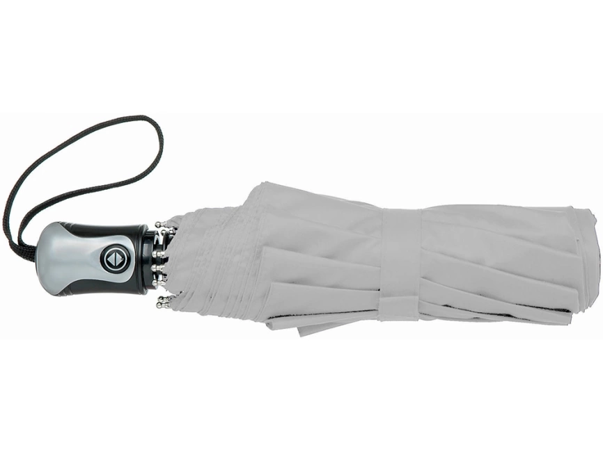 Зонт Alex трехсекционный автоматический 21,5, серебристый/черный фото 3