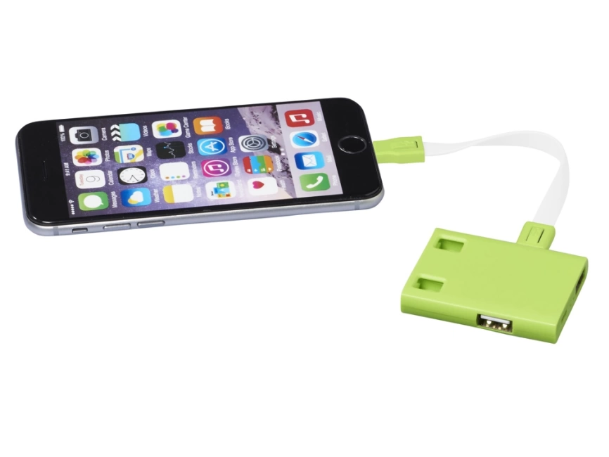 USB Hub и кабели 3-в-1, лайм фото 2