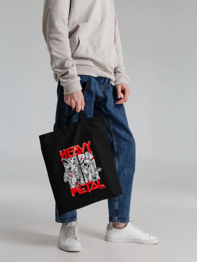 Холщовая сумка Heavy Metal, черная фото 5