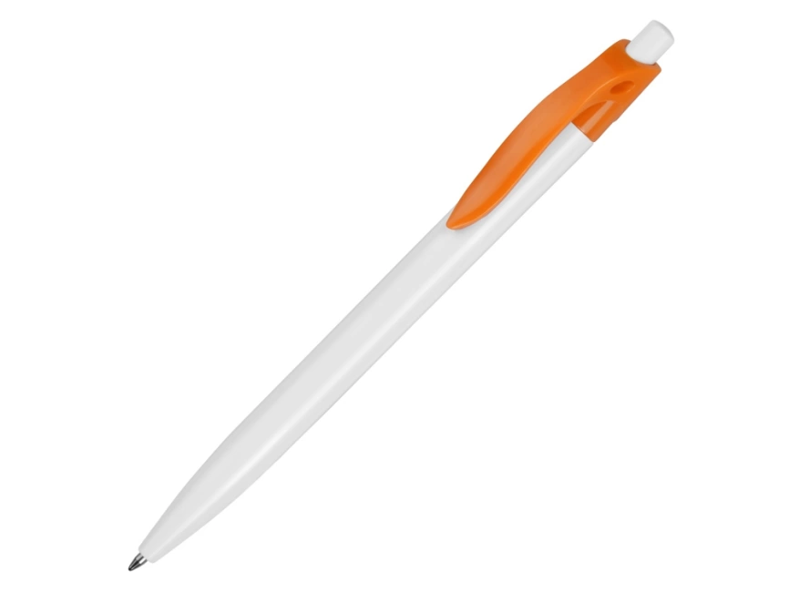 Ручка шариковая Какаду, белая с оранжевым фото 1