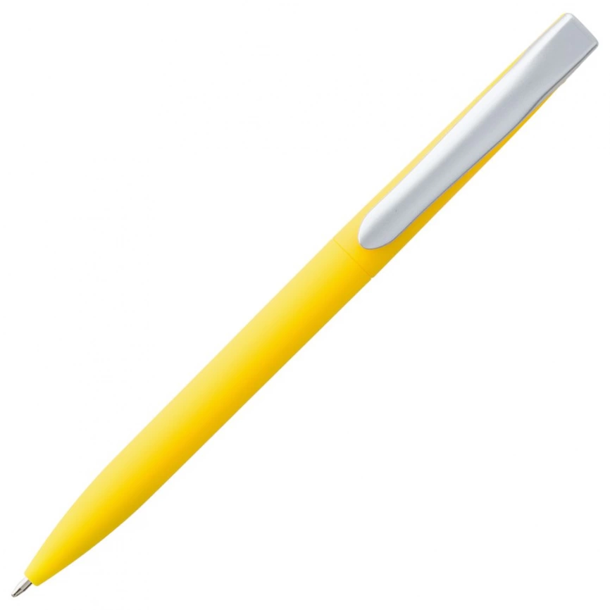 Ручка шариковая Pin Soft Touch, желтая фото 1