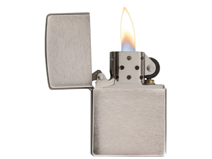 Зажигалка ZIPPO Armor™ c покрытием Brushed Chrome, латунь/сталь, серебристая, матовая, 38x13x57 мм фото 3