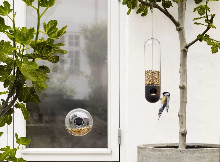 Кормушка для птиц Bird Feeder Tube, подвесная, черная фото 4