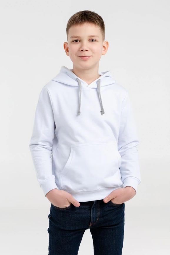Толстовка с капюшоном детская Kirenga Kids, белая, 12 лет фото 3
