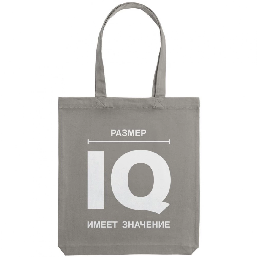 Холщовая сумка «Размер IQ», серая фото 2