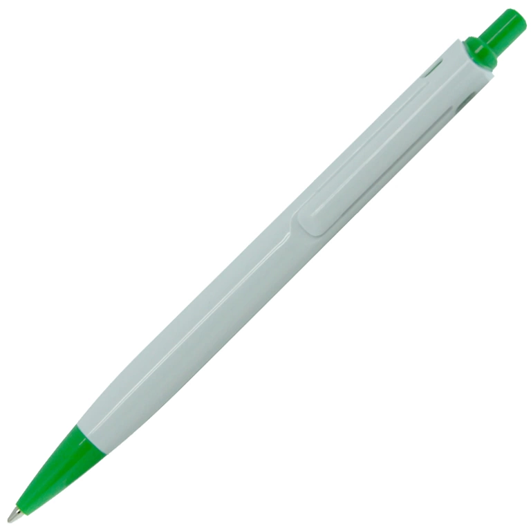 Ручка шариковая, пластик, белый/зеленый, YES фото 2