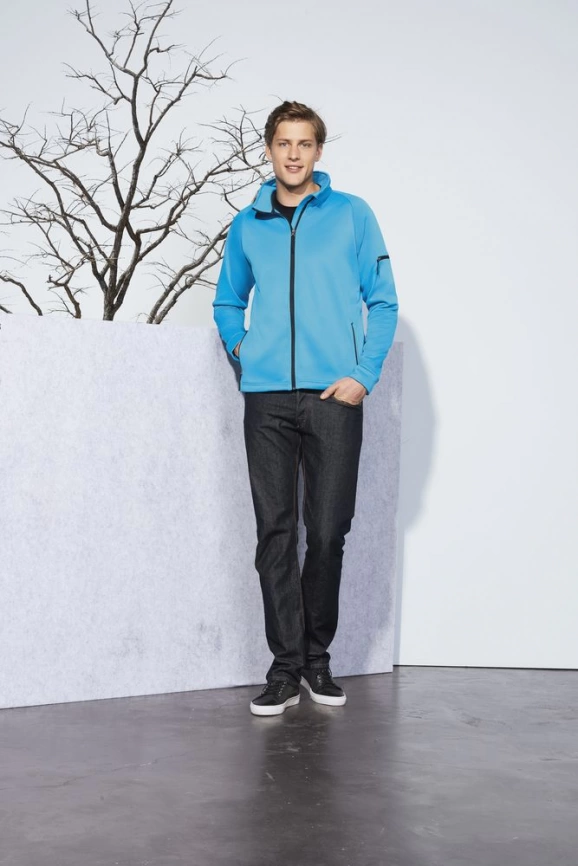 Куртка флисовая мужская New look men 250 бирюзовая, размер S фото 4